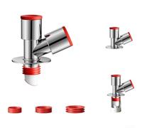Home Plumbing Abs Drain Pipe Tee Connector For Washing Machine Sink Anti Smell Seal Overflow Protection Fit 18mm To 32mm Pipes Silver Finish Multi Device Support Quick Connect No Tools Needed(B)