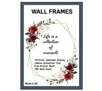 Home Plus Dealz Dark Grey Wall Photo Frame 90 x 60 cm For Display Poster Print Picture With HD Clear Aclyric Front 30x15mm Moulding Metal Hooks MDF Wood