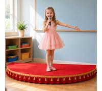 Home Portable Stage Platform, Children'S Stage Platform for Kids' Performances Stage Mat Included High Weight Capacity Ideal for Hosting Public Speaking and Singing(Red B,59x29.5in)