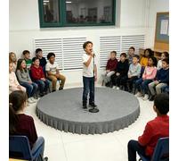 Home Portable Stage Platform, Children'S Stage Platform for Kids' Performances Stage Mat Included High Weight Capacity Ideal for Hosting Public Speaking and Singing(Gray A,59x59in)