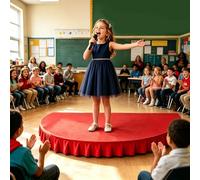 Home Portable Stage Platform, Children'S Stage Platform for Kids' Performances Stage Mat Included High Weight Capacity Ideal for Hosting Public Speaking and Singing(Red A,39.4x19.7in)