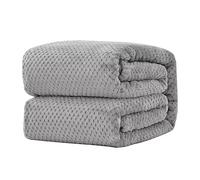 Home Premium style Throws for Beds Double, Soft Cosy Warm Throws for Sofas Honeycomb Waffle Throw Blanket Lightweight Fluffy Faux Fur Throw Winter Fleece Blanket, Grey - 150 x 200cm