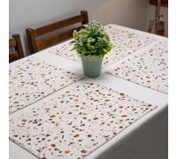 Home Prides Cotton Linen Placemats Set of 4 - 46x30 cm Washable Cloth Dining Table Mats, 100% Sustainable for Kitchen, Dining Room, Wedding, Party & Farmhouse Decor, Autumn Whisper