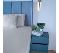 HOME PRIDES King Fitted Sheet Set - 100% Bamboo Viscose Bed Sheets, Ultra Soft Sateen 3-Piece Bedding, Cooling, Hypoallergenic Bamboo Sheets with 38cm deep fit, Oeko-Tex Certified, Smoky Grey