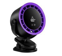Home Pro Breeze Rechargeable Clip On Fan, Quiet USB-C Portable Desk Fan with 100 Speed Control, Wired or Wireless Battery Operated Mini Fan for Travel Pushchair, Office, Bedroom, Camping (Space Black)