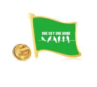 home protect earth Golden Metal Flag Lapel Pin Badge