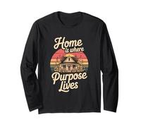 Home Purpose Lives Vintage Sunset Long Sleeve T-Shirt