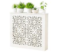 Home Radiator Cover PVC Radiator Heater Cover Decorative Louvered Grill Shelf Cabinet with Hollow out Holes and Rounded Corners for Home Living Home(80x70x20cm/31x27x8in)