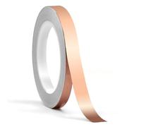 Home Range 10mm x 25m Copper Tape | Self Adhesive Copper Slug and Snail Repellent Tape | Copper Foil Electrical Conductive Tape for Soldering, Stained Glass, and More