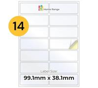 Home Range 140 Waterproof Address Labels (14 per Sheet | 10 Sheets) - Matte White A4 Self-Adhesive Sticker Labels - Inkjet and Laser Printing Paper for Envelopes, Postage, Parcels & Organisations