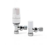 Home Range 15/10mm Angle Westherm Classic Trv Twin Pack - Thermostatic Radiator Valve & Lockshield Set