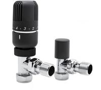 Home Range 15mm Angle Westherm Classic Thermostatic Radiator Valve (Trv) Twin Pack - Anthracite