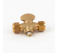 Home Range 15mm Compression X Compression Rigid Fan Gas Cockk Valve - Brass Isolation Fitting For Gas Pipework Installations