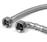 Home Range 1X 1/2" Elbow (Angled) X 1/2" Bsp (500mm Long) Wras Approved Flexible Tap Connector Flexi Pipe For Bathroom, Kitchen, Boilers