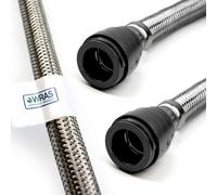Home Range 1X Wras Approved Push-Fit Flexible Pipe Connector 15mm X 15mm (500mm Long) Pushfit Flexi Tap Connector