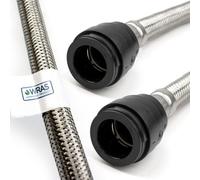 Home Range 1X Wras Approved Push-Fit Flexible Pipe Connector 22mm X 22mm (300mm Long) Pushfit Flexi Tap Connector