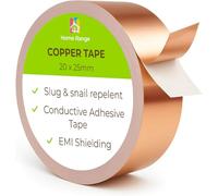 Home Range 20mm x 25m Copper Slug Tape | Adhesive Copper Slug Snail Repellent | Pest Deterrent Barrier Tape | Humane Pest Control | Gardens & Plants Protection (1 Roll)