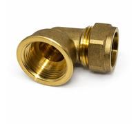Home Range 22mm X 1" Brass Compression Female Elbow - 90 Degrees Compression To Bsp Fi
