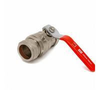 Home Range 28mm Compression Lever Ball Valve - Straight C X C With Red Handle