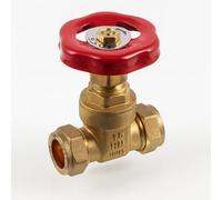 Home Range 28mm Compression X Compression Brass Gate Valve - Heavy-Duty Nbs Full Bore Shut-Off Valve For Water & Heating Systems
