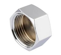 Home Range 2X 1/2" Brass Cap - Chrome Plated Female Bsp Blanking Cap For Plumbing & Tap Connections