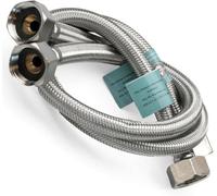 Home Range 2X 1/2" X 1/2" Bsp (500mm Long) Flexible Tap Connector Flexi Pipe For Bathroom, Kitchen, Boilers (Available In 4 Lengths)