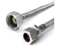 Home Range 2X 15mm Compression X 3/4" Bsp (500mm Long) Flexible Tap Connector Flexi Pipe For Bathroom, Kitchen, Boilers (Comes In 2 Lengths)
