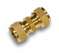 Home Range 2X 15mm X 12mm Compression Coupling - Dzr Brass Reducing Straight Pipe Fitting J603
