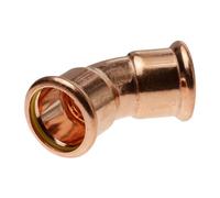 Home Range 2X 22mm 45 Degrees Equal Elbow Press Gas Pipe Fitting - Direction Change Connector