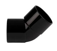 Home Range 2X 56mm 45 Degree Solvent Weld Bend Black Plastic Waste Pipe Fitting