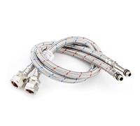Home Range 2X M10 x 15mm Compression 600mm Tap Connectors | WRAS Approved | Flexible Braided Stainless Steel Hose Pipe Tails for Kitchen Sink, Bathroom Basin & Boiler Monobloc Mixer | 10mm, 4 Lengths