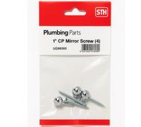 Home Range 2X Westco 1" Chrome Mirror Screws (Pack Of 4) - Decorative Fixings For Mirrors And Panels