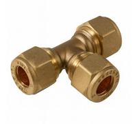 Home Range 2X Westco 10mm Compression Equal Tee C X C X C Brass Fitting - Durable Dzr Plumbing Connector For Copper Pipes