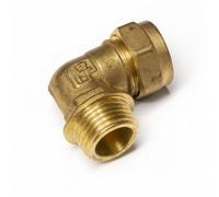 Home Range 2X Westco 15mm X 1/2" Brass Compression Elbow C X Mi J607 (Dzr) - Male Iron 90 Degrees Plumbing Fitting