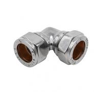 Home Range 2X Westco 15mm X 1/2" Compression X Male Iron Elbow - Bright Chrome Brass Pipe Fitting