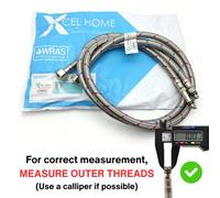 Home Range 2X Wras Approved M10 (10mm) X 1/2 Bsp (900mm) Flexible Tap Connector Flexi Pipe For Monobloc Mixer Taps (Available In 3 Lengths)