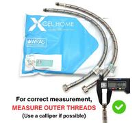 Home Range 2X Wras Approved M10 (10mm) X 15mm Compression (500mm Long) Flexible Tap Connector Flexi Pipe (Available In 3 Lengths)
