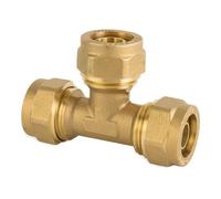 Home Range 5X 10mm Compression Equal Tee Brass Fitting En1254 Approved For Copper Pipe