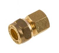 Home Range 5X 10mm X 1/4" Compression To Female Iron Coupling - Brass Dzr Pipe Fitting J601
