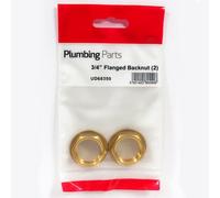 Home Range 5X Westco 3/4" Flanged Brass Back Nut (Pack Of 2) - Secure Tap Fixing, Rust-Resistant, Plumbing Parts