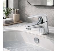 Home Range Araya Lujo Slim Mono Basin Mixer Tap Chrome - Modern Single Lever Bathroom Tap, Solid Brass Body, Easy Installation