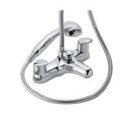 Home Range Bala Statement Bath & Shower Mixer Chrome - Dual Lever, Premium Handset Kit