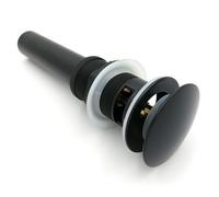 Home Range Black Dome Slotted Basin Waste With Tube Extention (Brass Nut)