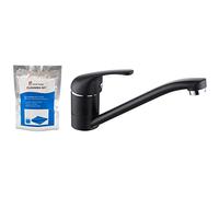 Home Range™ Black Kitchen Sink Mixer Tap | Comes with Cleaning and Fitting Kit - Hoses and Standard Fittings | Quality Brass Swivel Neck Single Lever Mono-bloc Tap | 5 Years Warranty