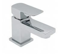 Home Range Carden Mini Mono Basin Mixer Tap Chrome - Compact Square Design - Single Lever - Brass Body - Easy Install