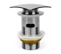 Home Range Chrome Slotted Basin Waste Square Mushroom (Brass Nut)