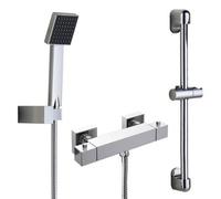 Home Range Chrome Thermostatic Bath Shower Mixer Tap With Handset & Hose, Safer Temperature Control