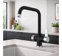 Home Range Clever Alpina Instant 4 In 1 Digital Hot Water Kitchen Mixer Tap Black & Chrome - Boiling, Filtered & Cold Water