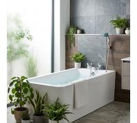 Home Range Clever Araya Mercia Modern Bath & Shower Mixer Chrome - Twin Handle Bath Filler With Handset, Hose And Bracket