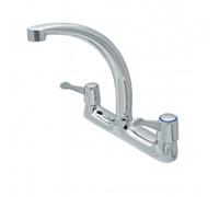 Home Range Clever Araya Mercia Qt Deck Kitchen Mixer Tap Chrome - Dual Lever Monobloc Sink Tap, Durable Brass Body